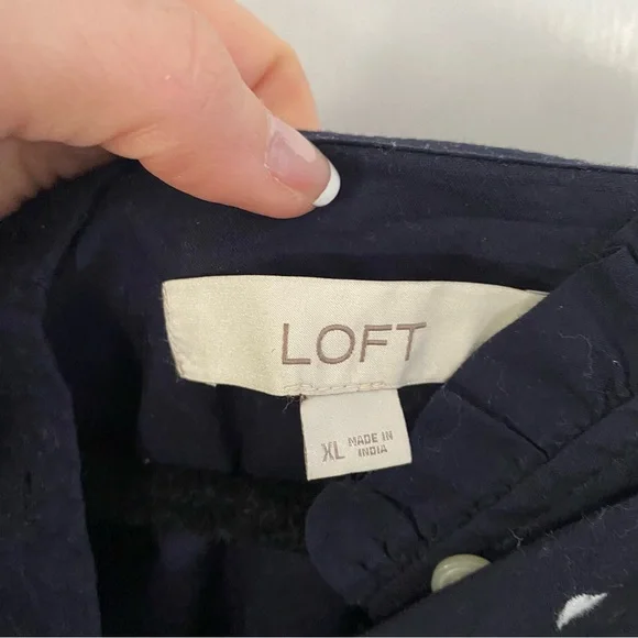 Loft Navy Heart Embroidered Shirt - Picture 3 of 5